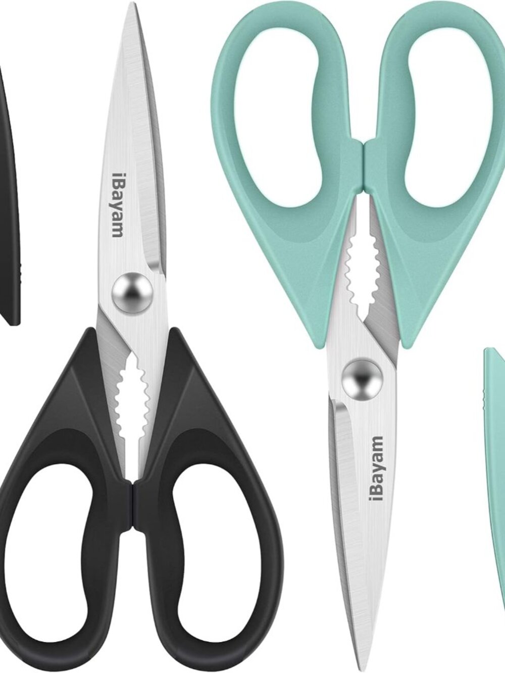 2 Pack All Purpose Kitchen Scissors Shears Heavy Duty, Blade Covers